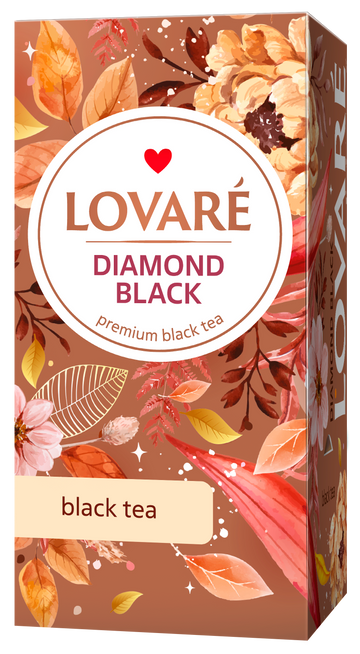 Individually Wrapped Tea Bags By Lovare - Diamond Black 24 tea bags x 2g each