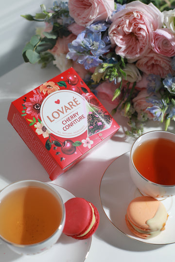 Lovare Cherry Confiture Black Tea – 15 Pyramid Tea Bags x 2g