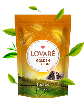Lovare Golden Ceylon black tea in pyramid bags, 50 pcs.