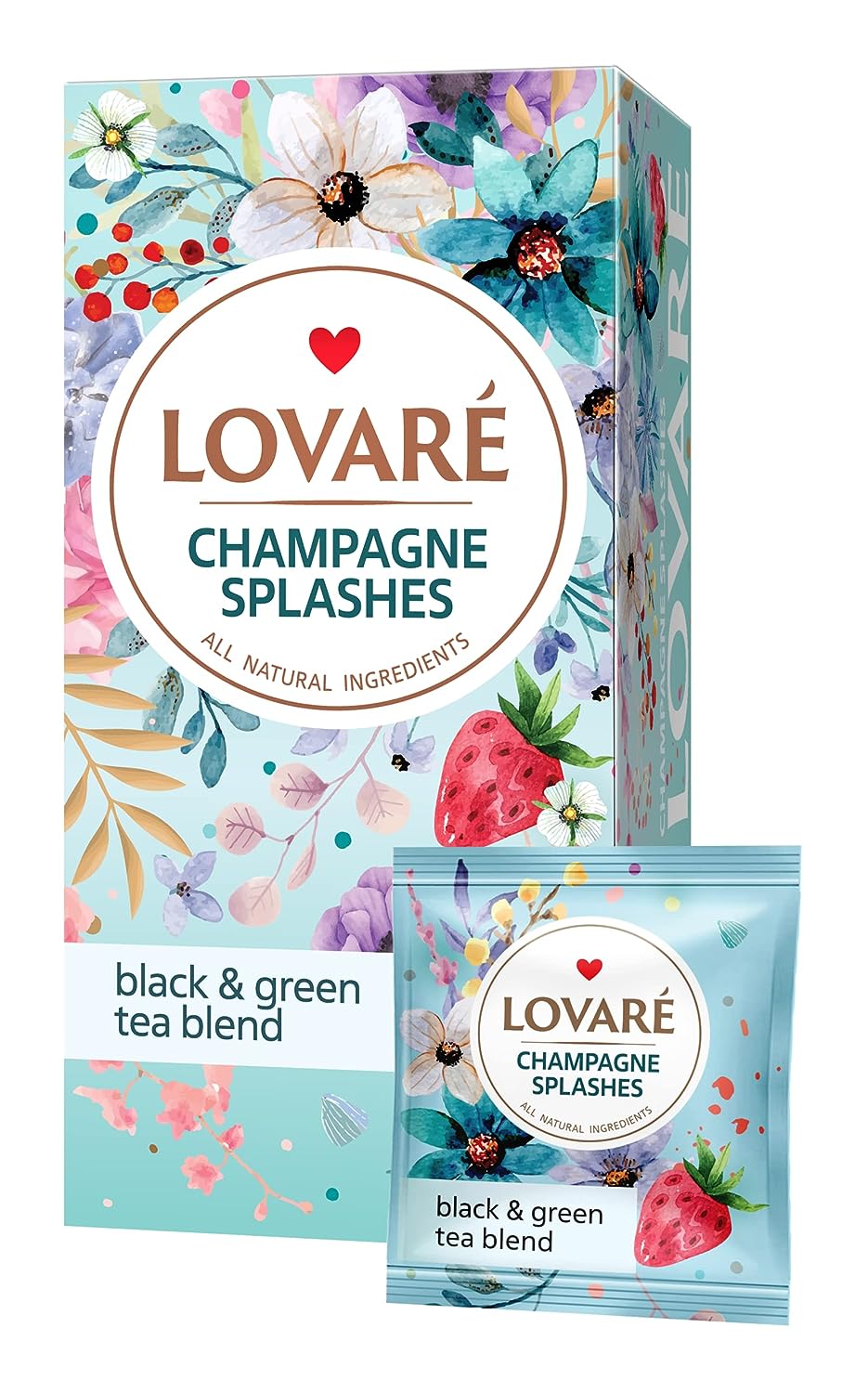 Individually Wrapped Tea Bags By Lovare - Sparkling Splashes 24 tea bags x 2g each