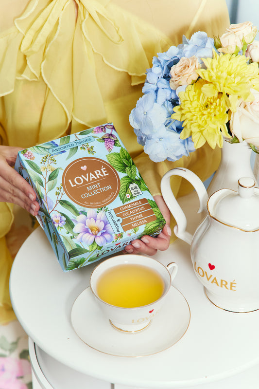 Assorted Herbal Tea by Lovare – Mint Collection, 32 Individually Wrapped Tea Bags