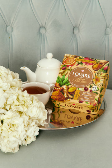 Assorted Herbal Tea by Lovare – Ginger Collection, 32 Individually Wrapped Tea Bags