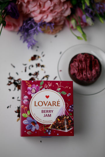 Lovare Berry Jam Black Tea Blend – 15 Pyramid Tea Bags x 2g