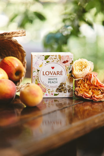 Lovare White Peach White Tea – 15 Pyramid Tea Bags x 2g