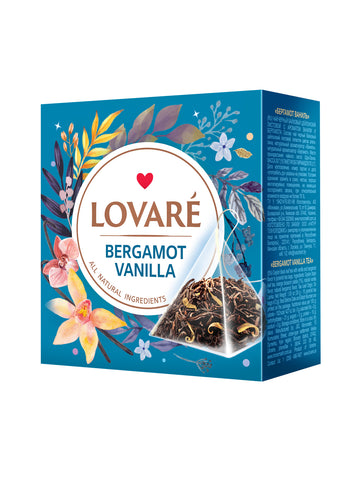 Lovare Bergamot Vanilla Black Tea – 15 Pyramid Tea Bags x 2g