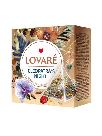 Lovare Cleopatra's Night Green Tea Blend – 15 Pyramid Tea Bags x 2g
