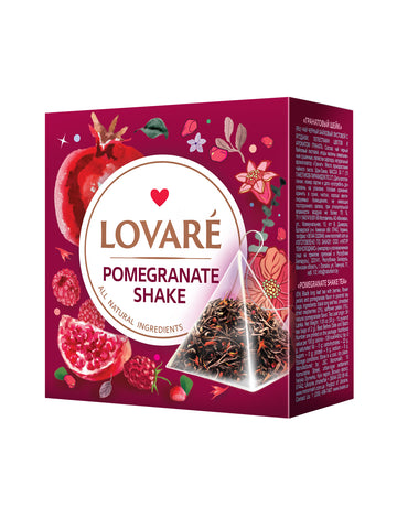 Lovare Pomegranate Shake Black Tea – 15 Pyramid Tea Bags x 2g